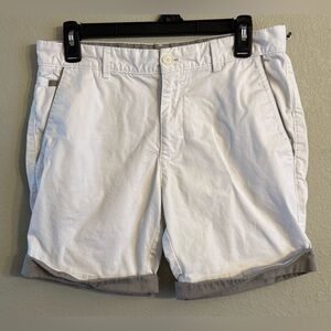 CALVIN KLEIN Women’s White Shorts 31” Waist Cuffed Hem Extreme Slim Fit